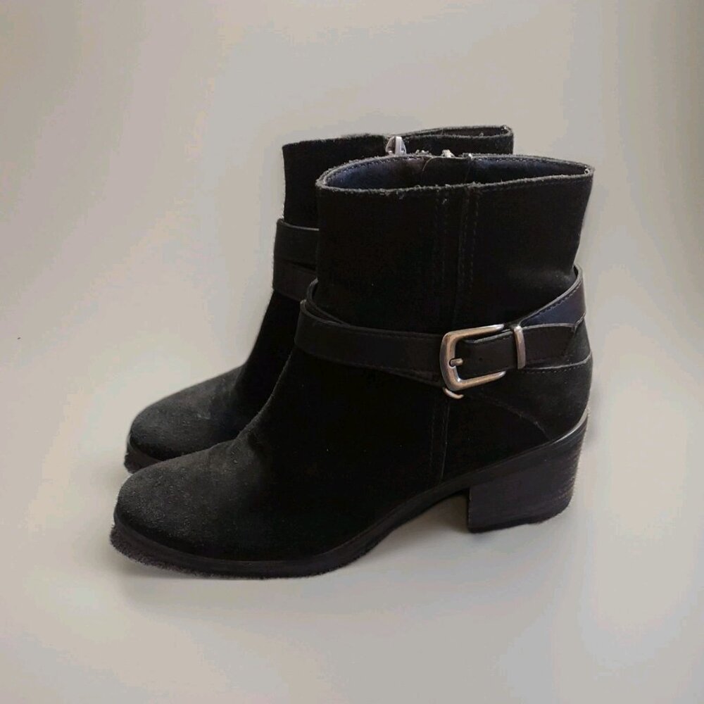 Bjorndal Karla Black Suede Leather Ankle Boots Anti-slip Zip Woman's Size‎ 8.5